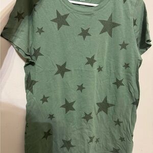 Women's Green Star Print T-Shirt